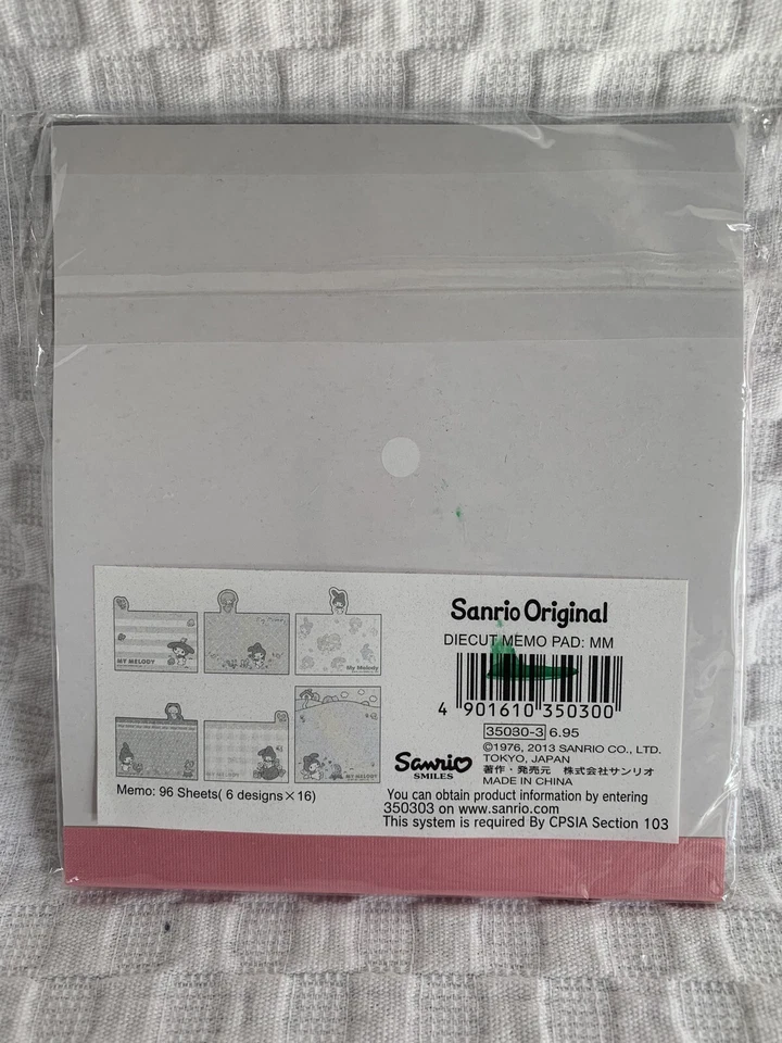 My Melody Note Pad Memo 96 Sheets 6 designs Sanrio Hello Kitty - Image 2 of 4