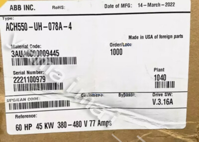 1pc New ABB ACH550-UH-078A-4 frequency converter Fast Ship