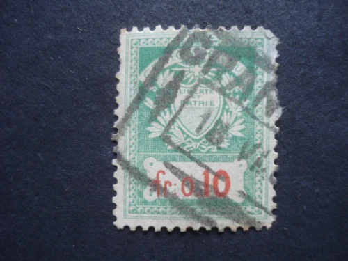 Fr.0.10 Used Green Fiscal Stamp Switzerland 1898