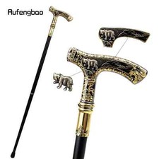 Gold Black Luxury Bear Handle Walking Cane Fashion Decorative Walking Stick 90cm
