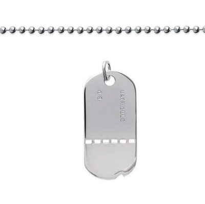 CHAINE Homme millitaire acier BOULES 55 cm neuf BIJOUTERIEJOLYBIJOUX