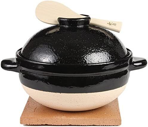 Hasezono Earthenware pot Rice pot Kamado-san Sango-cooking 24 cm Direct fire de