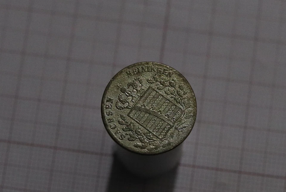 🧭 🇩🇪 GERMANY SAXONY MEININGEN 6 KREUZER 1832 L SILVER SHARP DETAILS B79 #3030 - Image 2 of 2