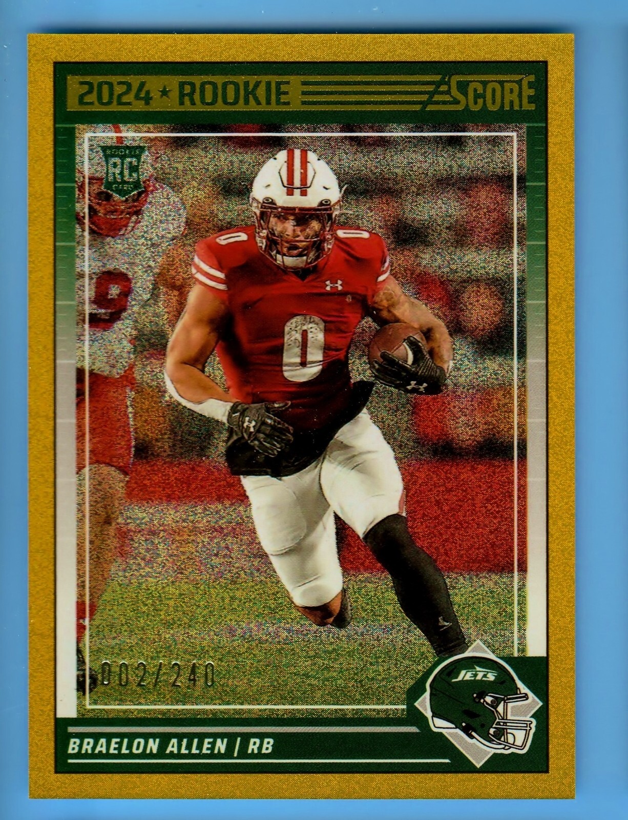 2024 Score 390 Braelon Allen RC Gold Dots 2/240 Jets Rookie RB