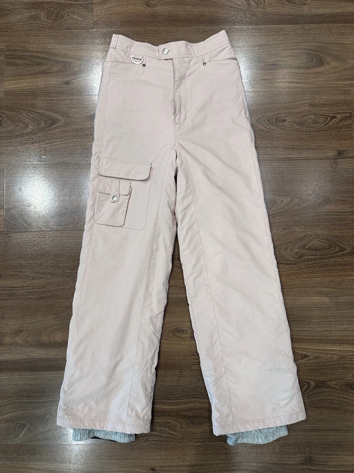 Body Glove Womens Pink Ski Snow Pants Nylon Sz 16 Measured 28x30 EUC