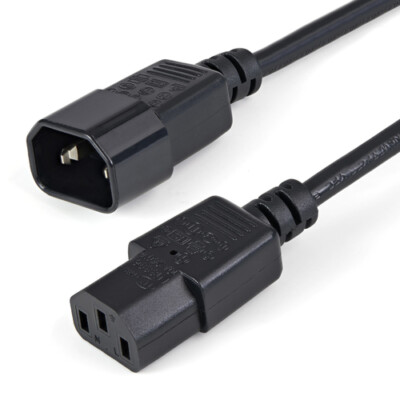StarTech.com 1m Stromverlängerungskabel, elektrische AC-Verlängerung für Com