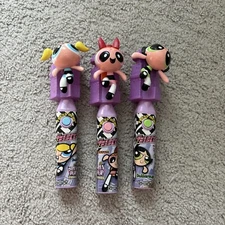 Powerpuff Girls Spin Pop Candy Cartoon Network 2000 Buttercup, Blossom, Bubbles