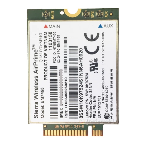 联想 Thinkpad X260 T460 P70 00JT547 Sierra EM7455 GOBI6000 4G LTE WWAN 模块- - Picture 2 of 8