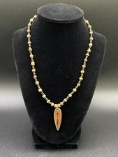 Wood Surfboard and Wood Bead Necklace