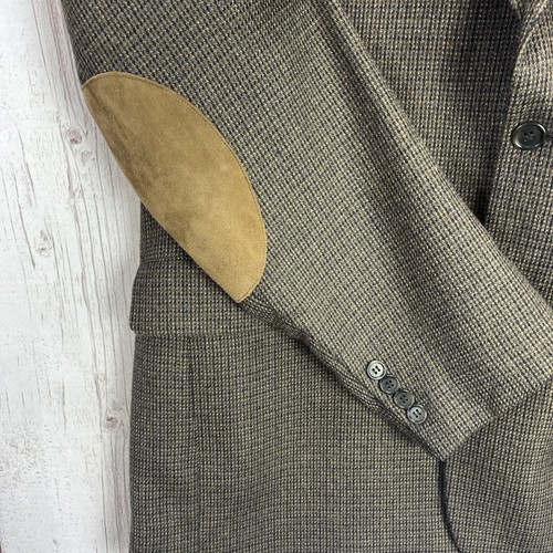 Men's RBM Collection 42R Brown 100% Wool Blazer Sport Coat w/Elbow Patches VGC - Picture 7 of 18