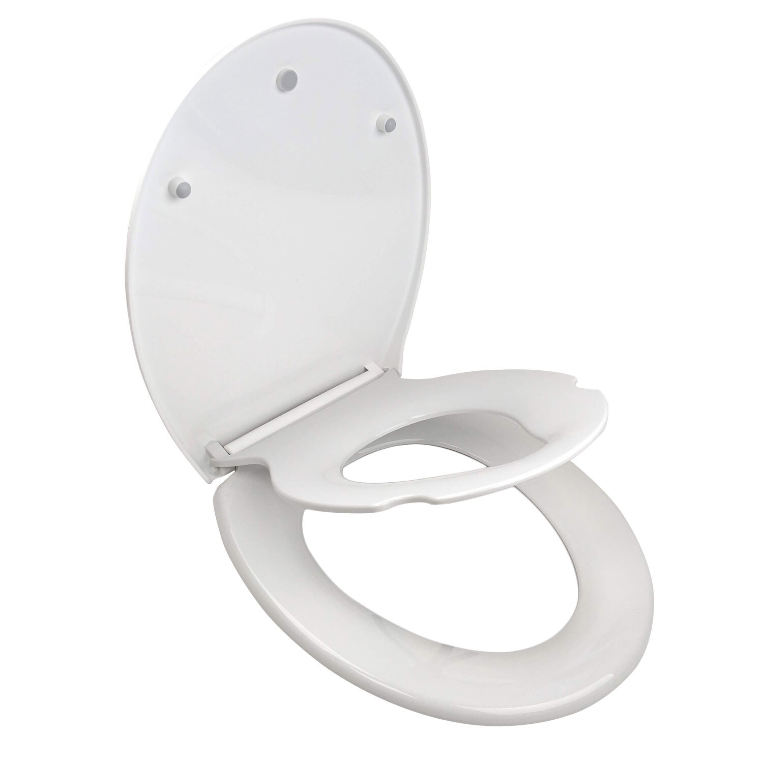 Round Family Toilet Seat Soft Close Quick Release Hinges White Oval WC