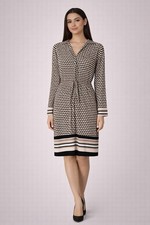 Tommy Hilfiger Dress Womens 8 Multicolor Long Sleeve Belted Pockets