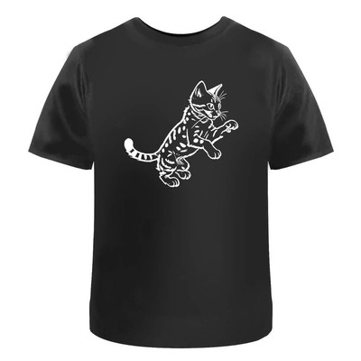 Unisex T-Shirt ''Egyptian Mau Cat Playing'' - 100% Baumwolle (S-XXL) (TA046028)