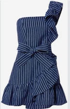 Alexis Dress Konner Linen in Denim Stripes S/M