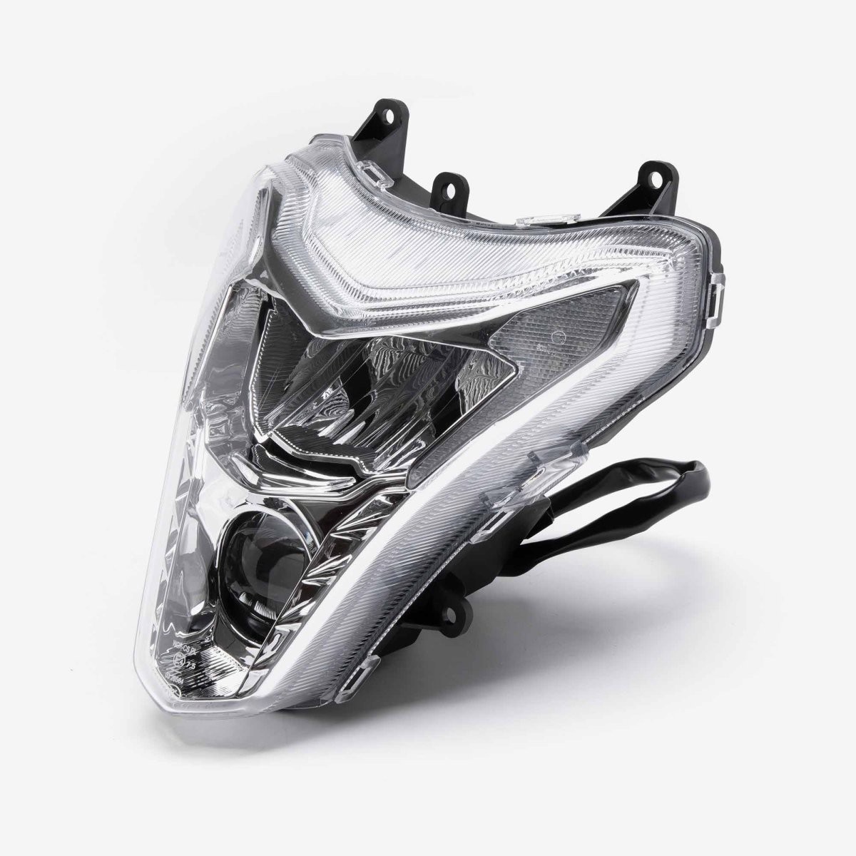 LED Headlight Assembly for ZS125-39-E5 ECE Compliant Halogen Black Powder Coated