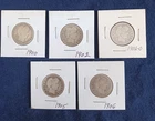 Lot (5) Better Barber Liberty Quarters 1900 1902 1902-O 1905 1906 Silver BS 32