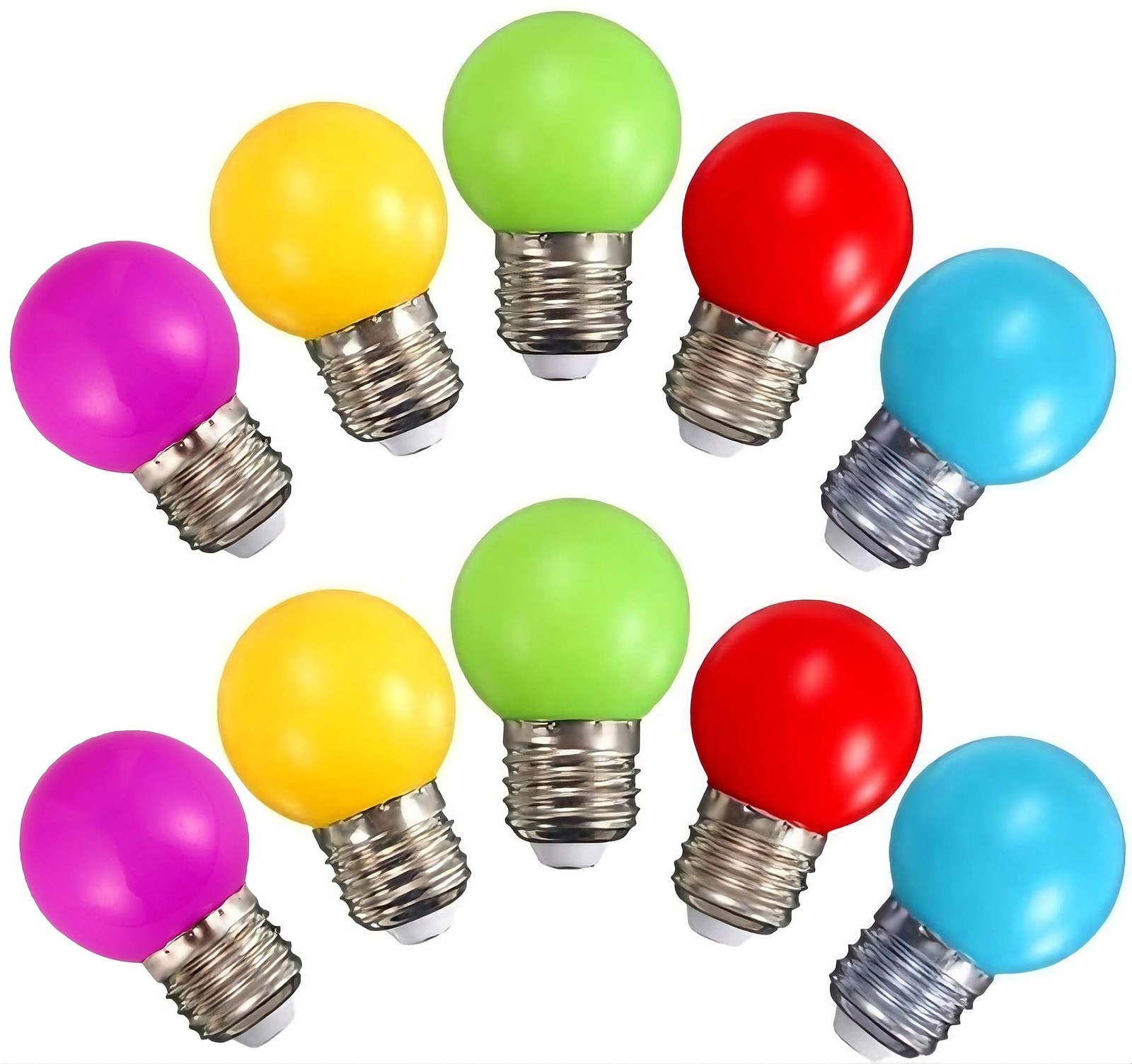 LED Colored Light Bulbs, E27 Small Bulb, G45 1W Multi-colored 