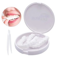 Snap On Upper and Bottom Set False Teeth Dental Veneers Denture Tooth Cover US