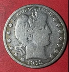 1915S US Barber SILVER Half Dollar "San Francisco" Mint! VG Details! Old US Coin
