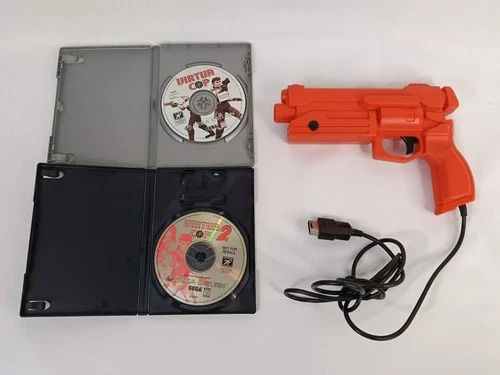 Sega Saturn Bundle Virtua Cop 1 & 2 + Stunner Light Gun MK-80113 Virtua Controll