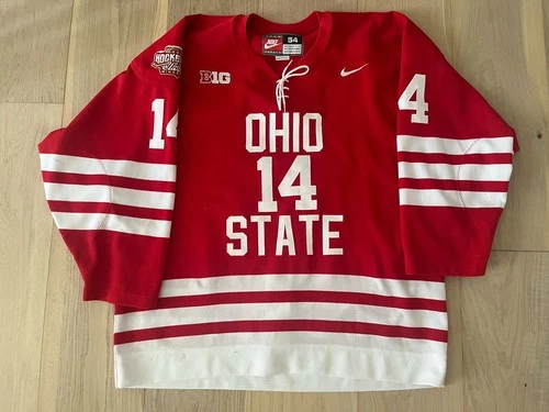 2014 Ohio State Hockey Anthony Greco Game Worn Jersey- Hockey City Classic
