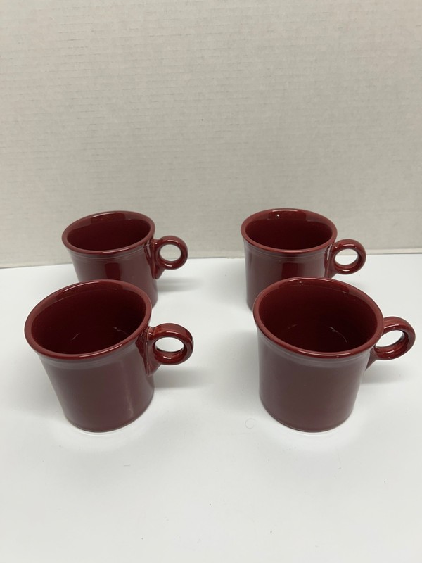 Fiestaware Cinnabar Dinnerware Classic Ring Mug Lot of 4 New