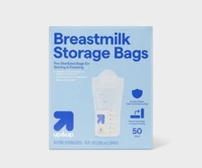 Target Up&Up Breastmilk Storage Bags Pre-Sterilized 6 OZ FULL CASE (600 bags)