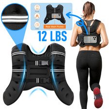 Weighted Vest for Fitness 12LBS with Reflective Strips for Men and Women Pro NEW