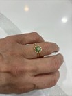 1980’s Emerald and Diamond 14 K Gold Tulip Ring — photo 2