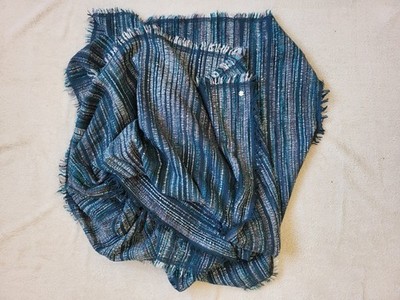Esprit Textured Oversized Shawl 160×80 cm   Blue Teal Woven Scarf