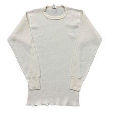 Vintage J.E. Morgan Long Johns Waffle Knit Thermal Shirt XL USA Made Ivory XL