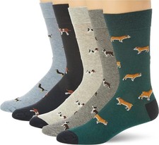 Amazon Essentials Mens Comfortable Patterned Dress 8-12, Multi Color/Dogs 