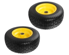 2x 16x6.50-8 Front Flat Free Tire Wheel w/ Rim Fit Garden Tractor Lawnmower Tire