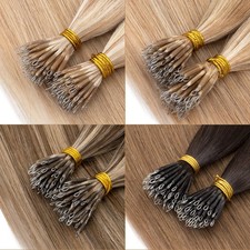Nano Ring Micro Loop Link Beads Tip Russian Remy Human Hair Extensions Thick 1G
