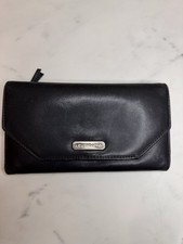 Vinatge Liz Claiborne Black Leather Tri-fold Woman s Wallet