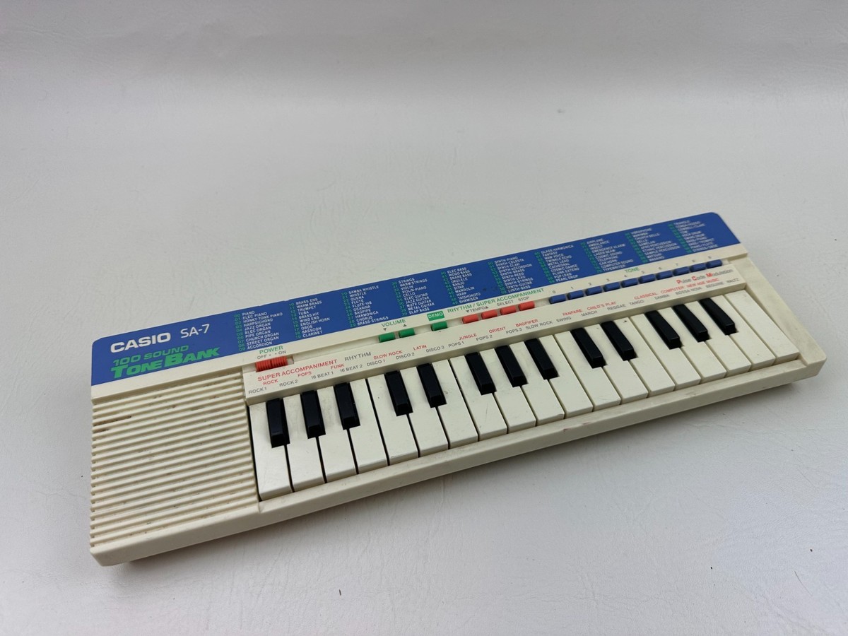 Vintage CASIO TONE BANK KEYBOARD SA-7 Tested Works