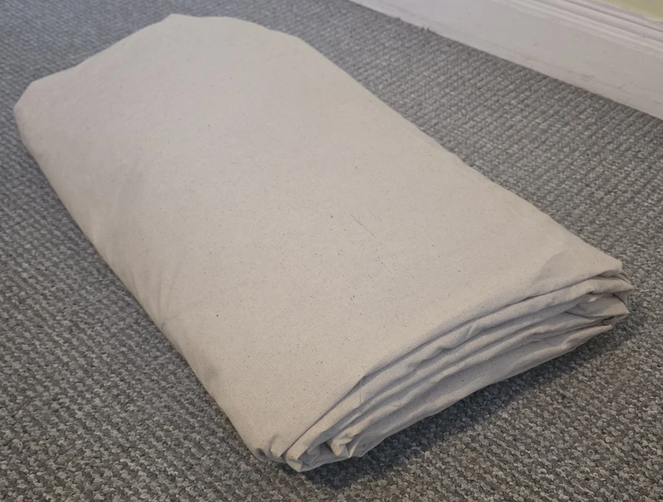 Natural Calico Fabric Craft Material 158cm (62in) width x 12m length. 18 sq.m + - Image 3 of 4