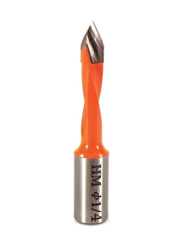Whiteside DT250-57LH Left Hand V-Point Dowel Drill 1/4"CD, 57mmOAL