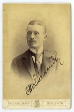 Cabinet 1890-1900 The German Jockey Otto Suermondt. Aachen. Autograph