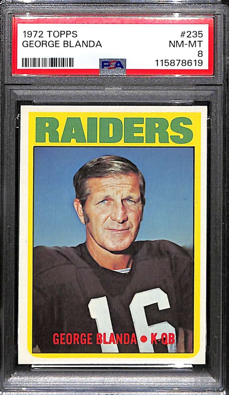 1972 Topps 235 George Blanda PSA 8 NM-MT