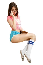 2324 Riley Reid Sticker, Waterproof, Laminated, Pinup, Socks, Sexy, Petite