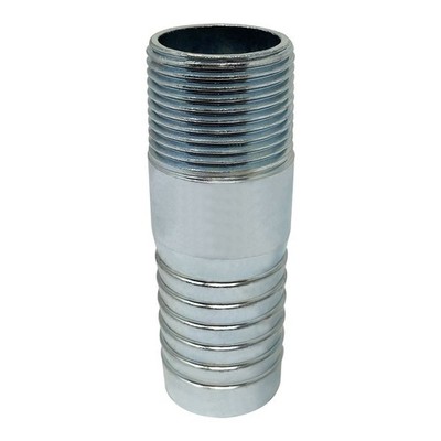 Combination (KC) Nipple Fitting, Reducer, 1-1/4'' Hose Shank x 1'' Male NPT, Zi...