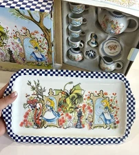 Alice In Wonderland Through the Looking Glass Miniature Tea Set & Tray! Cardew