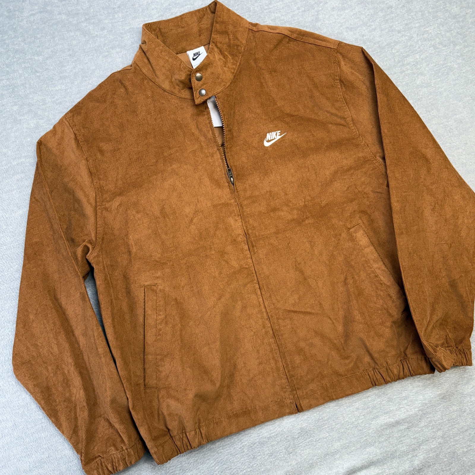 SACAI X NIKE Giacca Nike uomo grande marrone velluto a coste abbigliamento sportivo full zip bomber stand colletto NUOVO