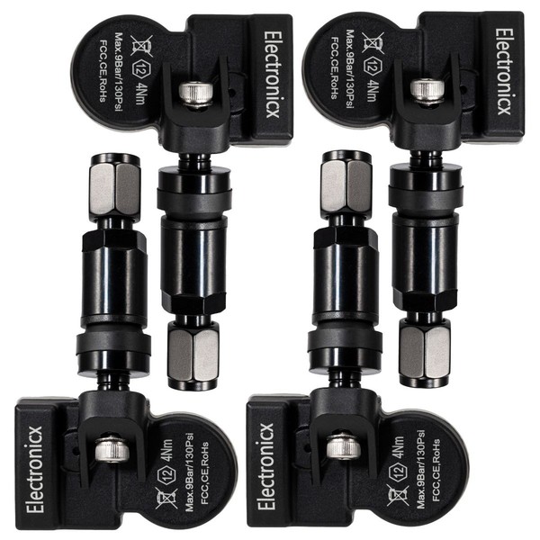4X Reifendrucksensoren Rdks Sensoren Metallventil Schwarz FüR Ferrari Enzo 2003--image