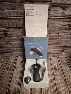 Kensington K64327 Orbit Optical Trackball Mouse Black/Silver USB PS2 Adapter 