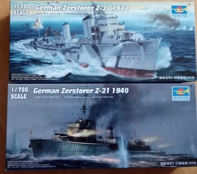 Trumpeter 2 Bausätze 1:700 DKM Z-30 und Z-21