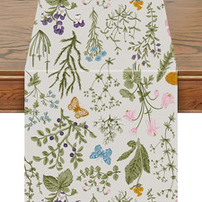 13X48 Inch Table Runner Wildflowers Floral Spring Table Runner, Seasonal Summer