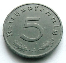 (622)GERMAN 3rd REICH 1940 A -5  REICHSPFENNIG WWII COIN
