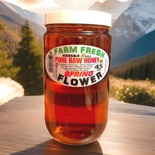 RAW HONEY WILDFLOWER 2.93 LB 1.28kg 45oz 100 PURE Glass Jar
